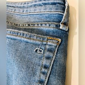 Rag & Bone Dre Low Rise Slim Boyfriend Jeans Womens Size 28 Blue Distressed